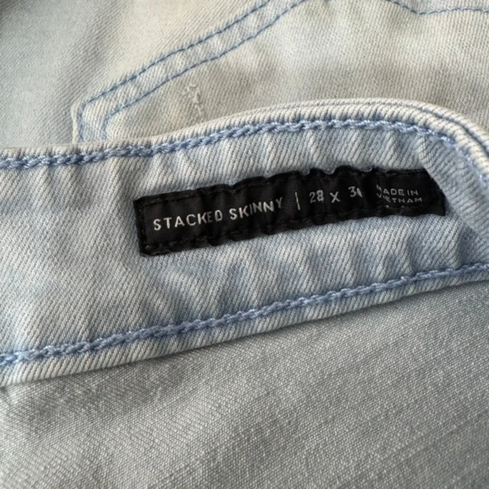 Pacsun Mens‎ Stacked Skinny Light Wash Ripped Jeans Size 28x30 Active Stretch